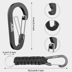 Small Carabiner Clip with Paracord Keychain