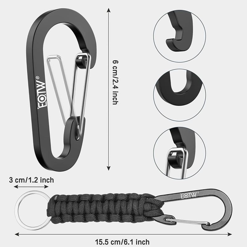 Small Carabiner Clip with Paracord Keychain