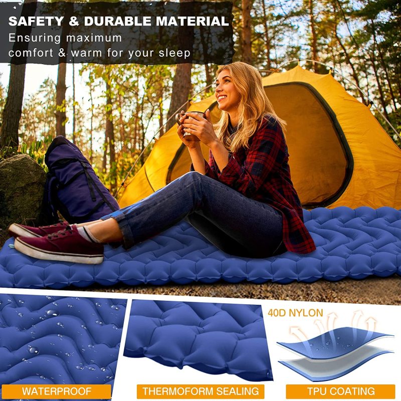 Inflatable Sleeping Mat with Pillow