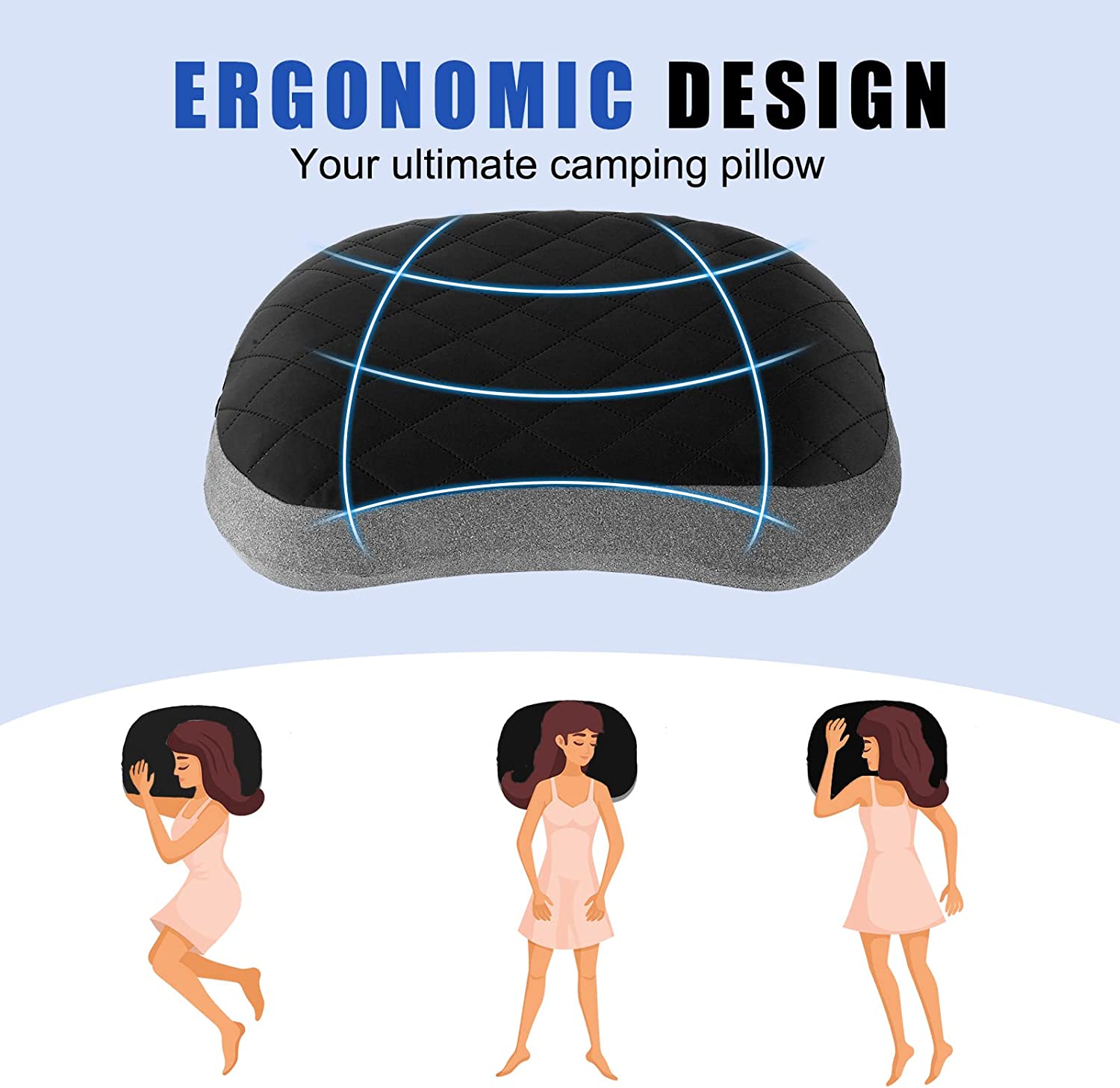 Ultralight and Portable Inflatable Pillow for Camping