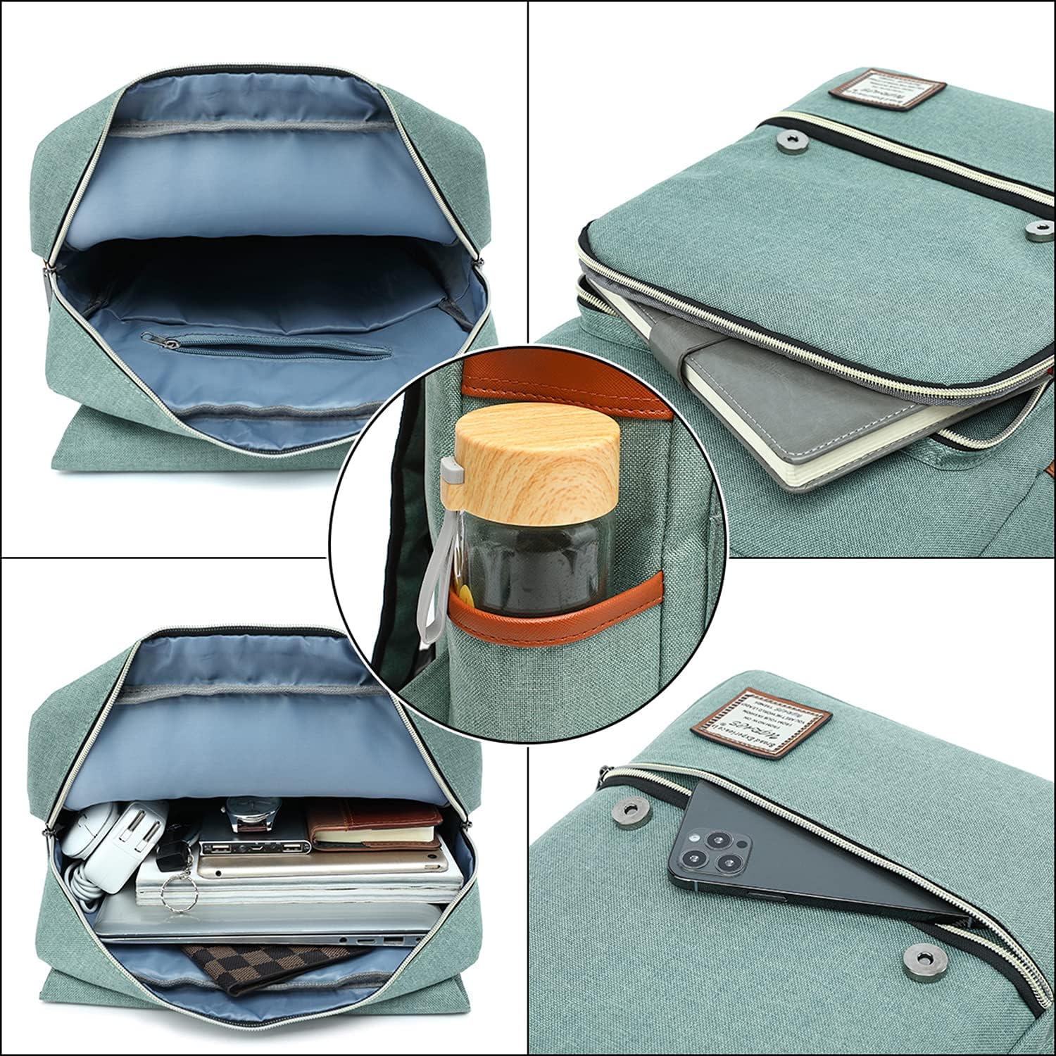 Vintage Laptop Backpack with USB Charging Port