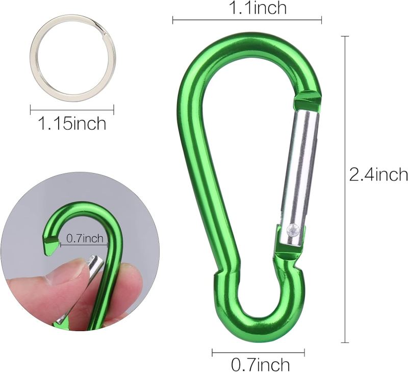Small Aluminum Carabeaner Hooks
