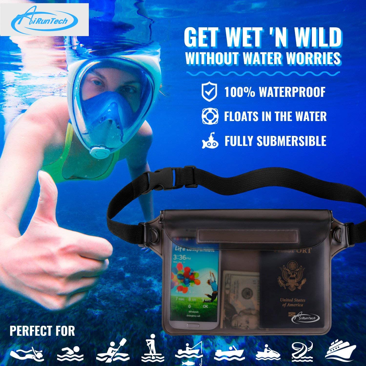 Waterproof Pouch with Waist Strap