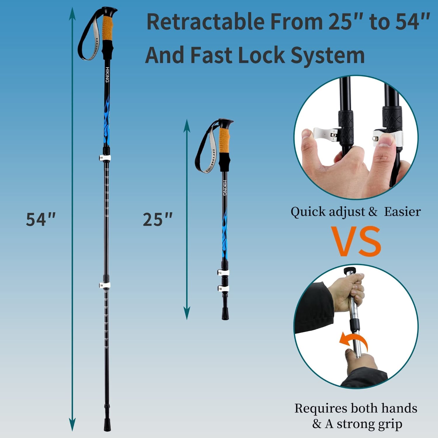 Collapsible Strong Aluminum Walking Sticks
