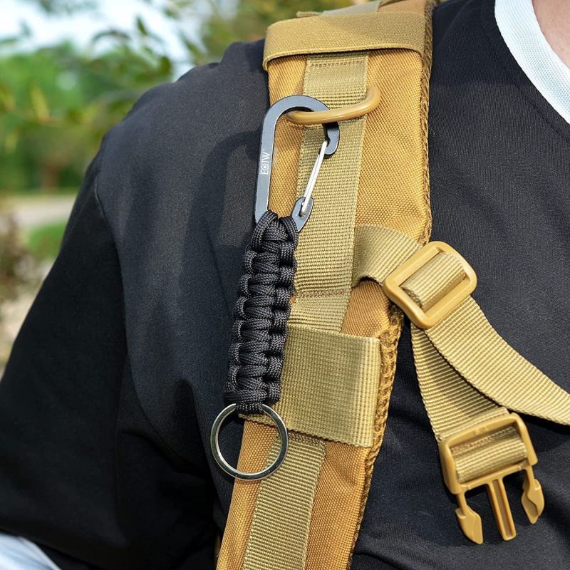 Small Carabiner Clip with Paracord Keychain