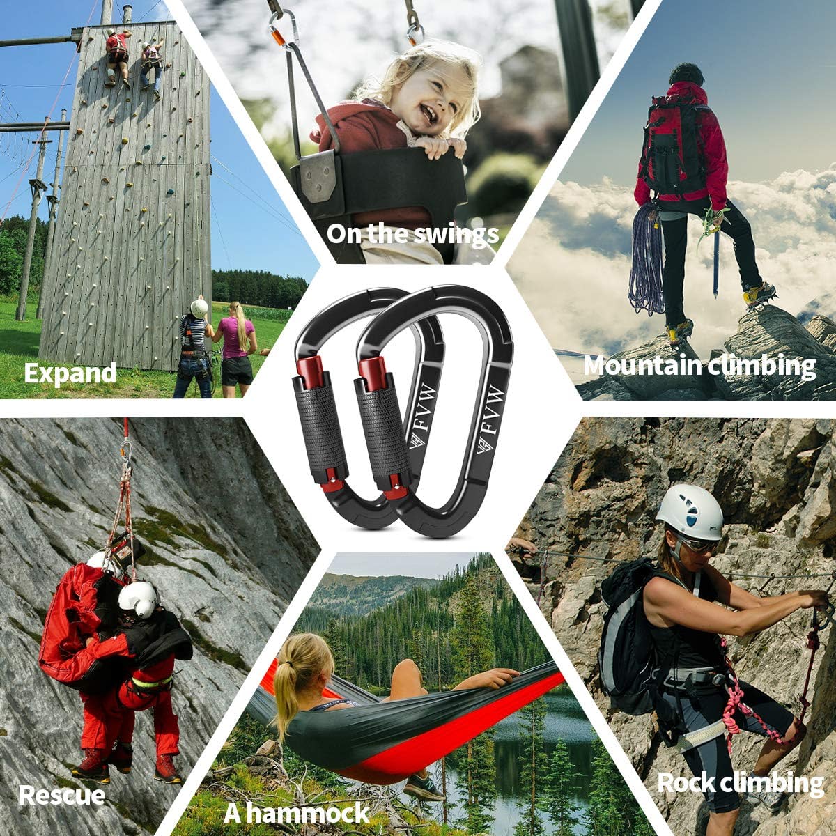 Auto Locking Rock Climbing Carabiner Clips