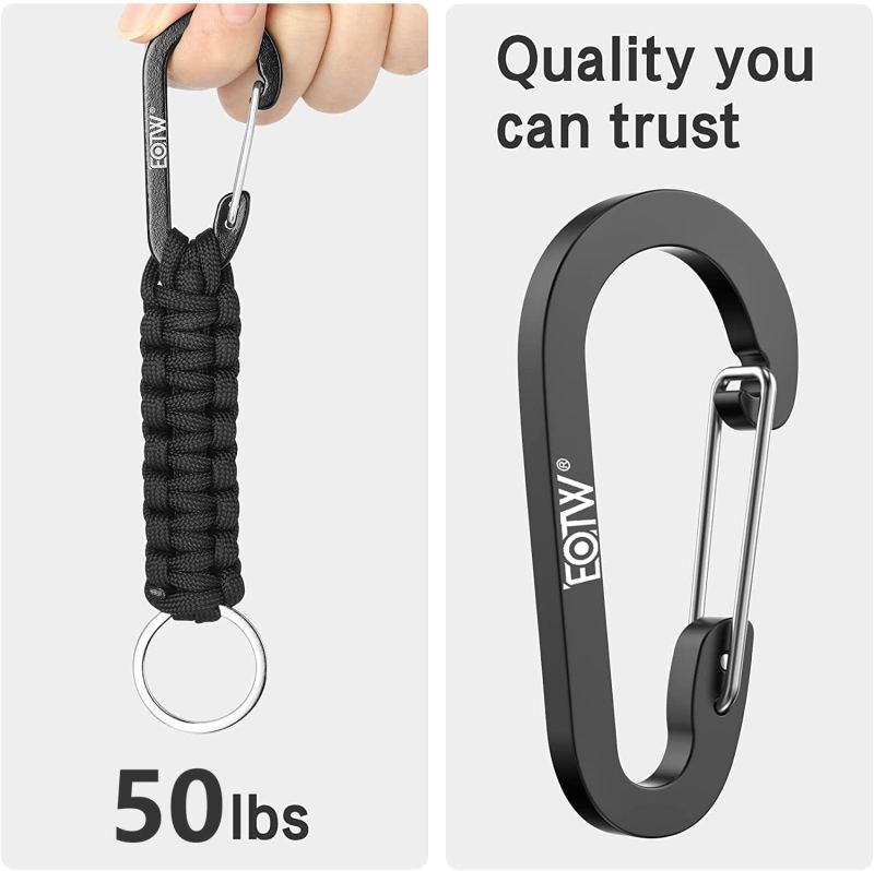 Small Carabiner Clip with Paracord Keychain