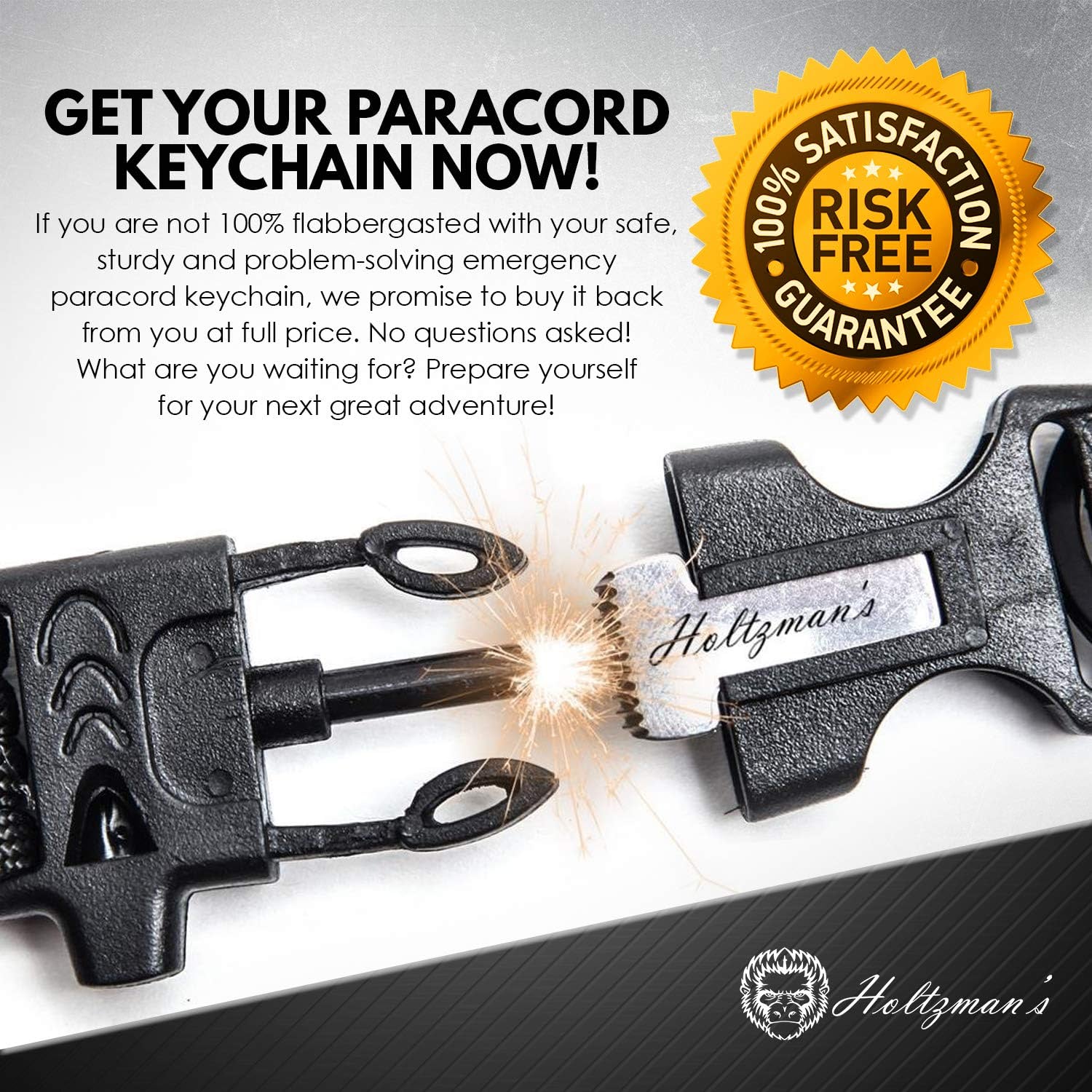 Paracord Keychain with Carabiner for Camping