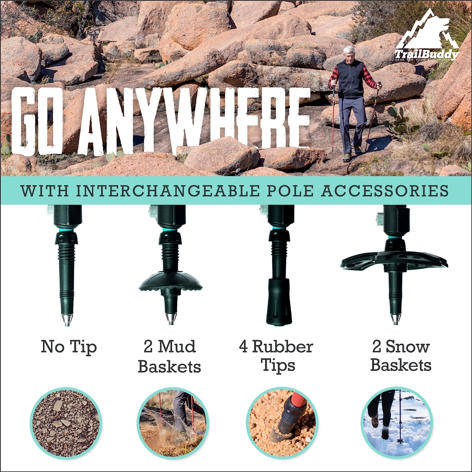 Collapsible Hiking Poles for Backpacking Gear