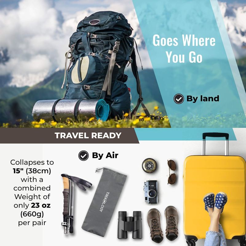 Collapsible Hiking Poles for Backpacking Gear