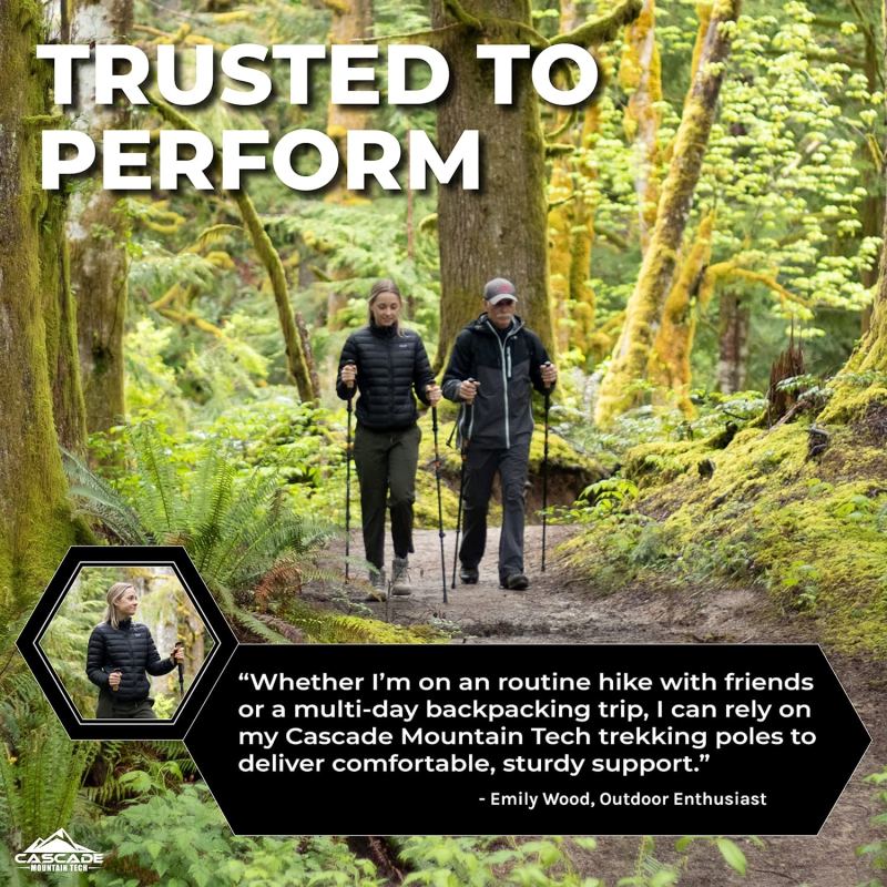 Mountain Tech Lightweight Aircraft-Grade Aluminum Trekking Poles