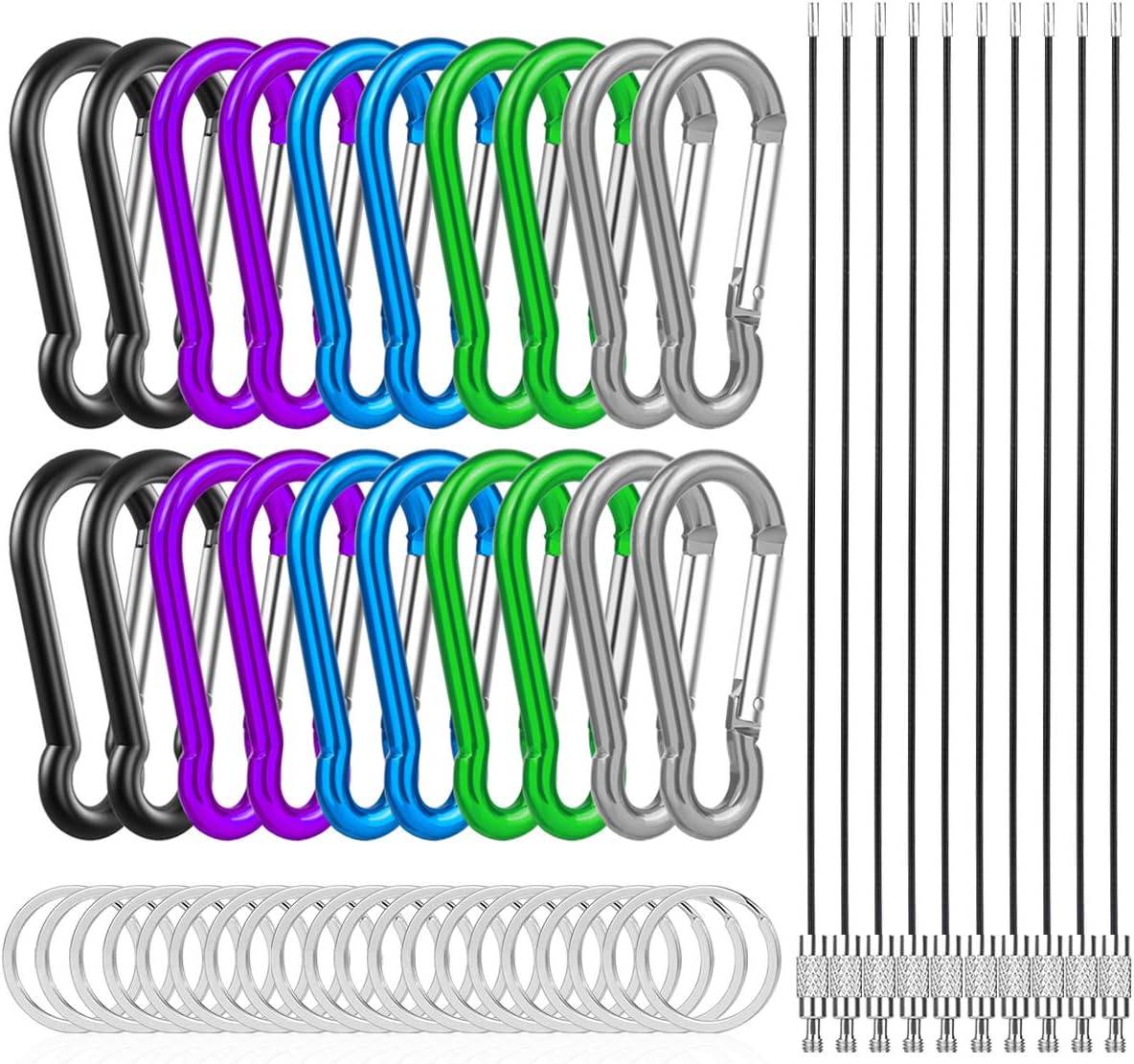 Small Aluminum Carabeaner Hooks