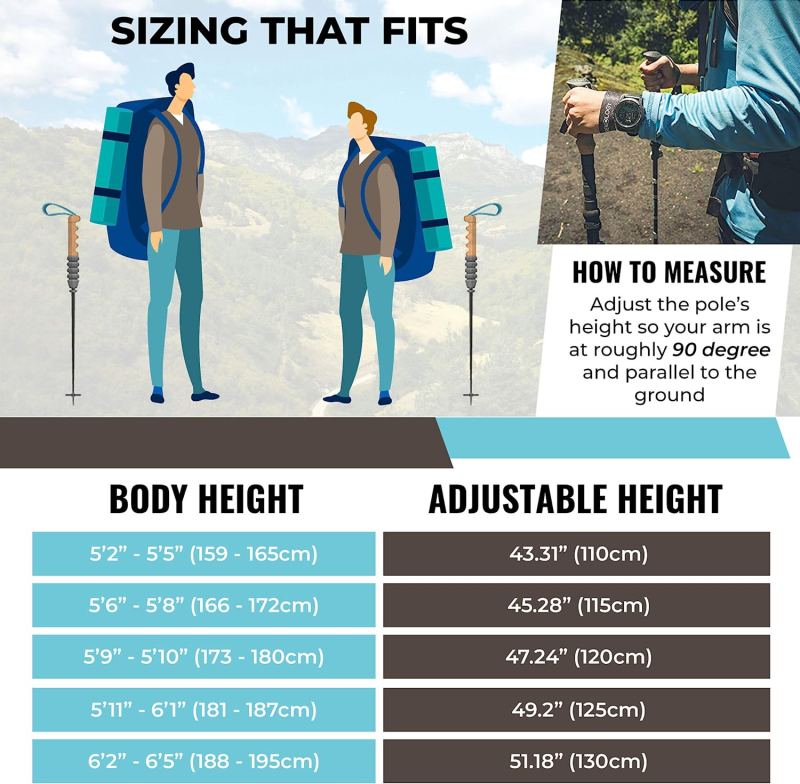 Collapsible Hiking Poles for Backpacking Gear