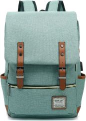 Vintage Laptop Backpack with USB Charging Port