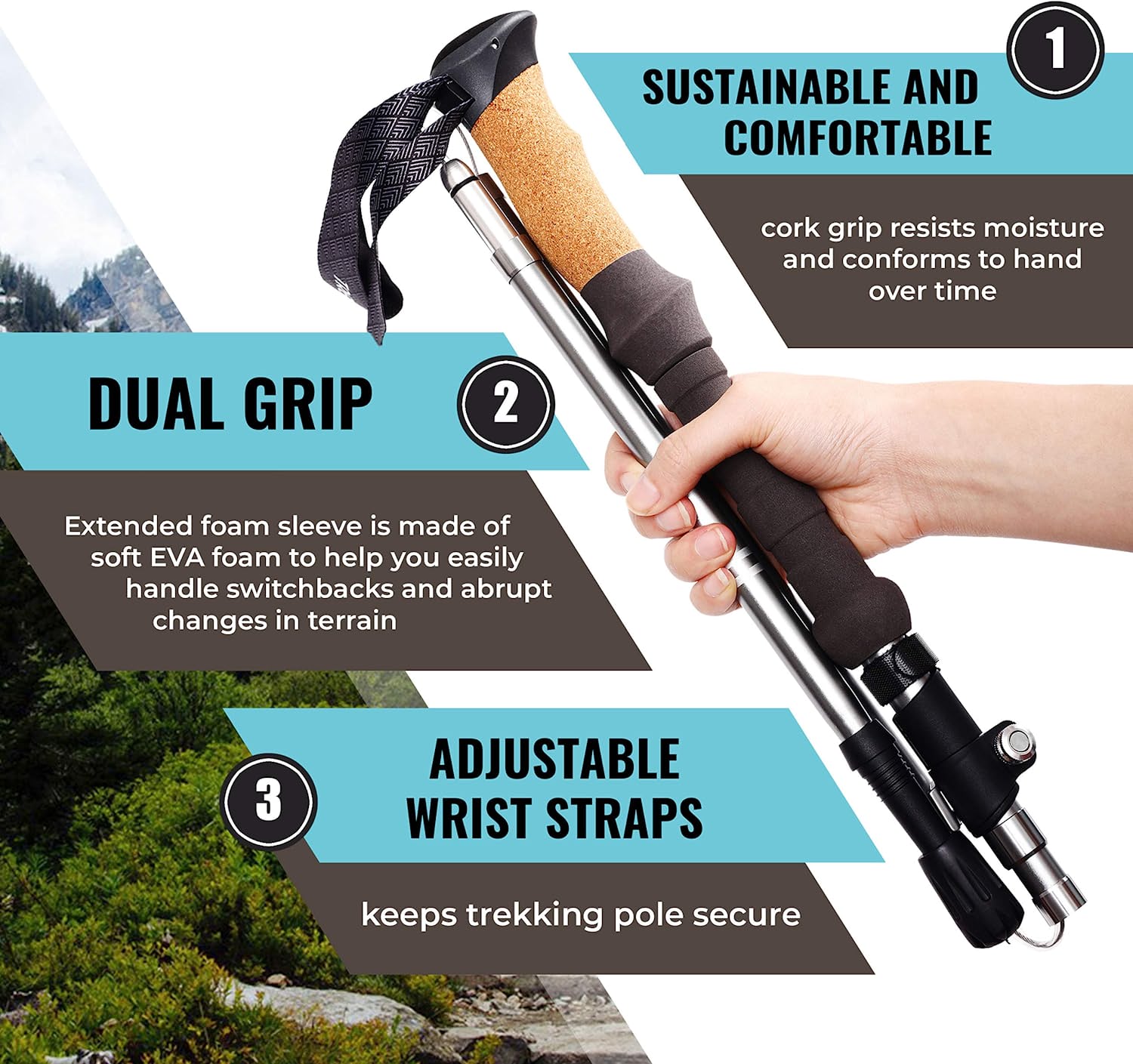 Collapsible Hiking Poles for Backpacking Gear