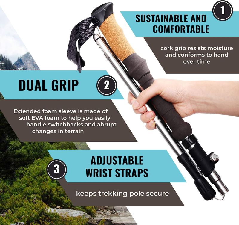 Collapsible Hiking Poles for Backpacking Gear