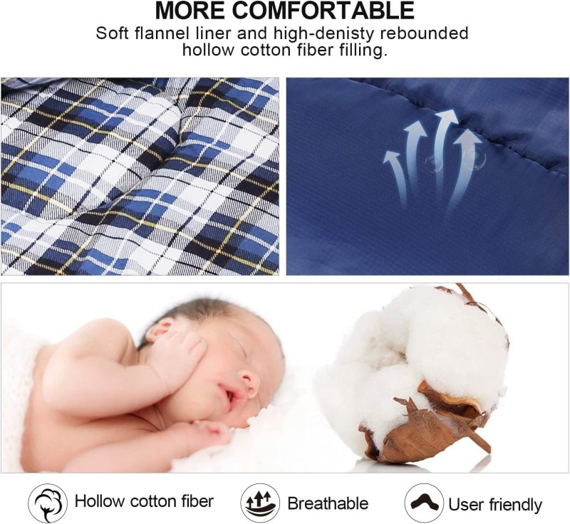 Cotton Flannel Sleeping Bag for Camping Backpacking