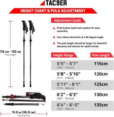 Carbon Fiber Trekking Poles for Hiking Collapsible and Foldable