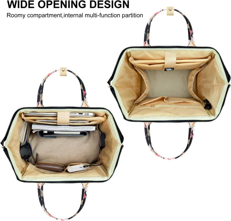 Stylish College School Backpack with USB Charging Port