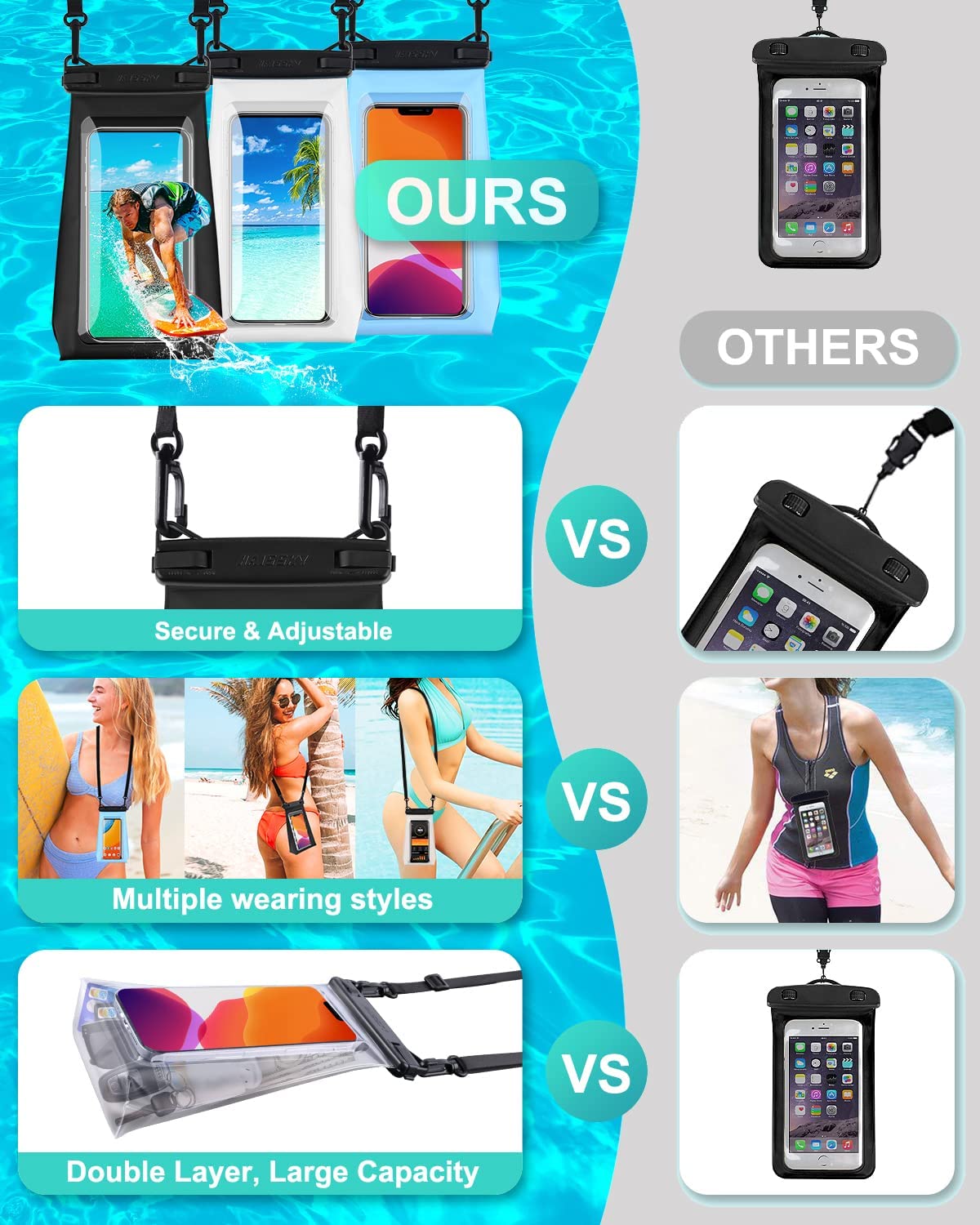 Large Capacity Waterproof Phone Pouch Floating