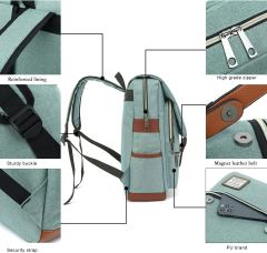Vintage Laptop Backpack with USB Charging Port