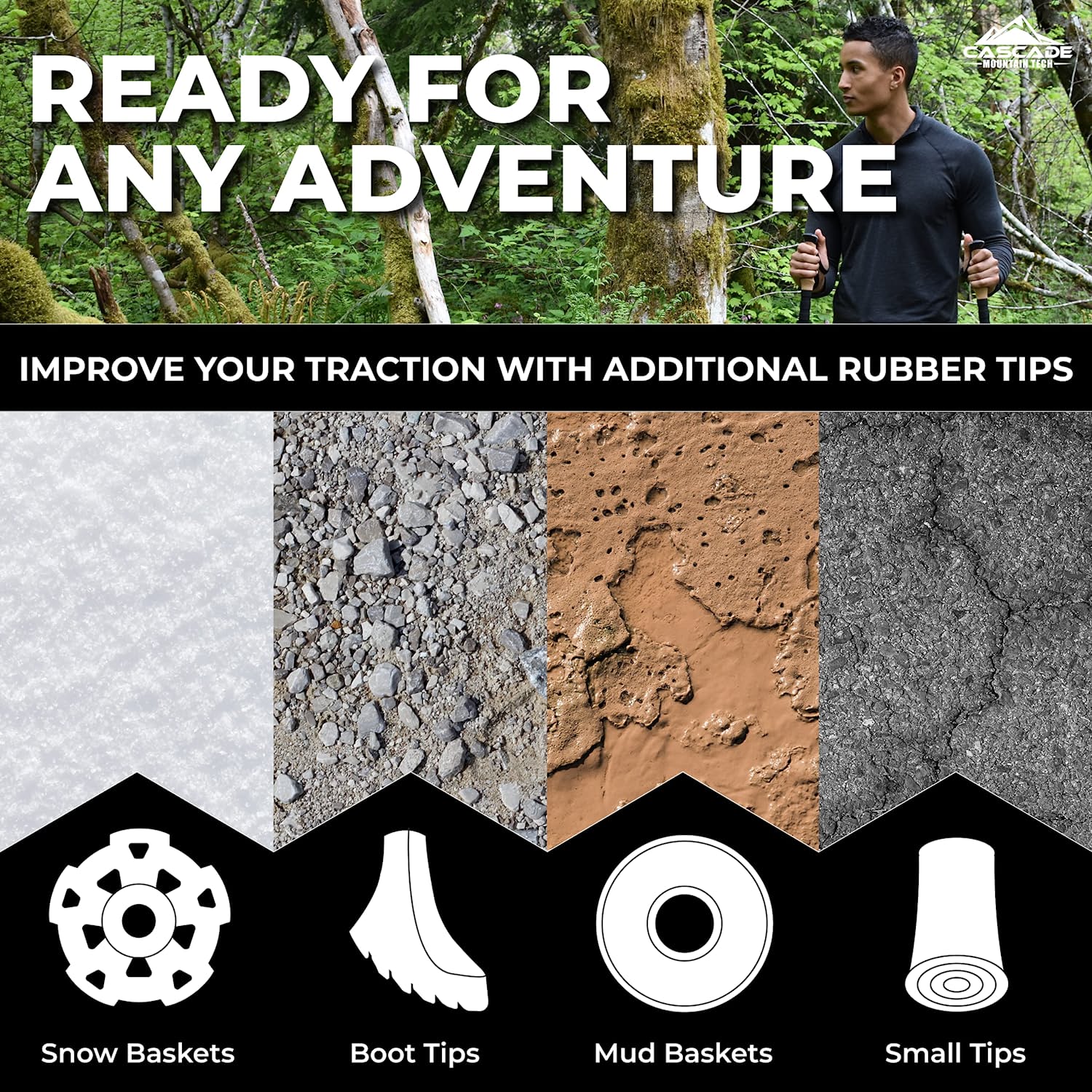 Mountain Tech Lightweight Aircraft-Grade Aluminum Trekking Poles