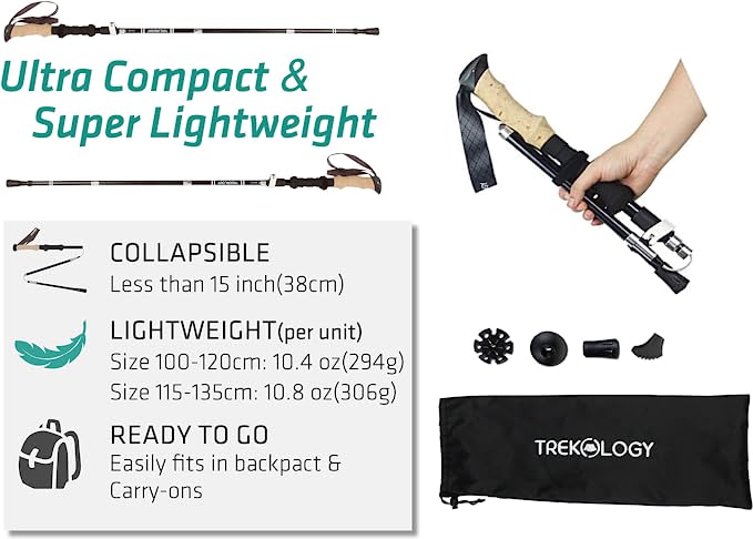 Collapsible Hiking Poles Walking Sticks