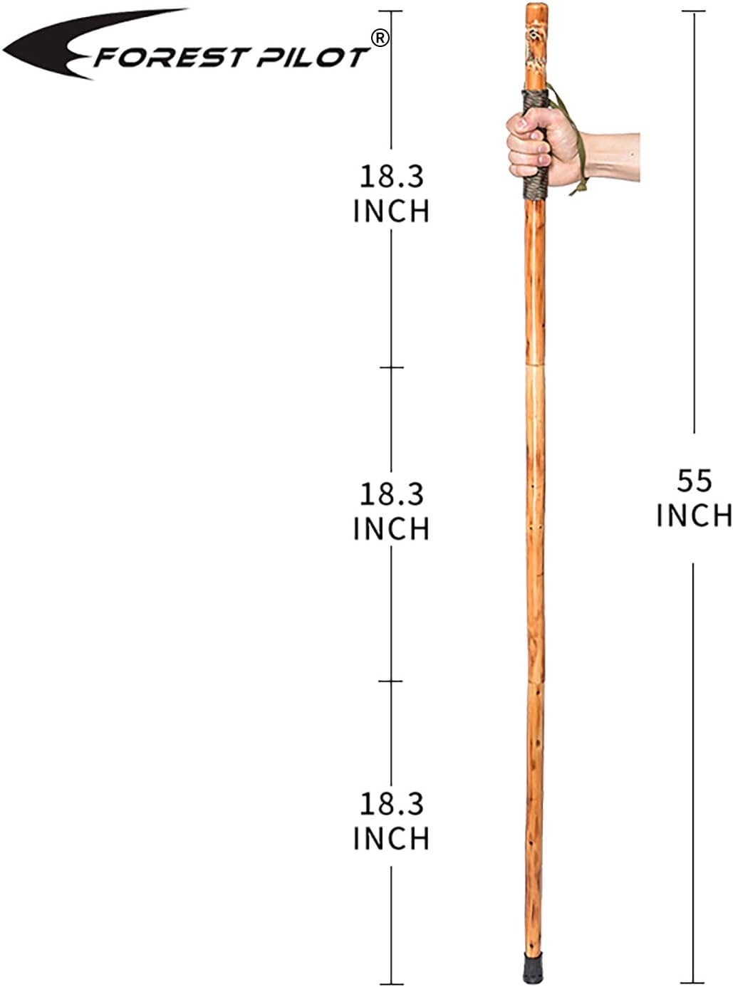 Detachable Fir Wood Walking Stick