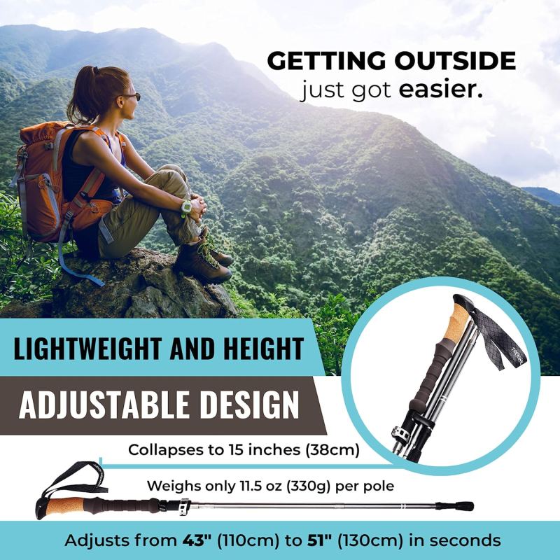 Collapsible Hiking Poles for Backpacking Gear
