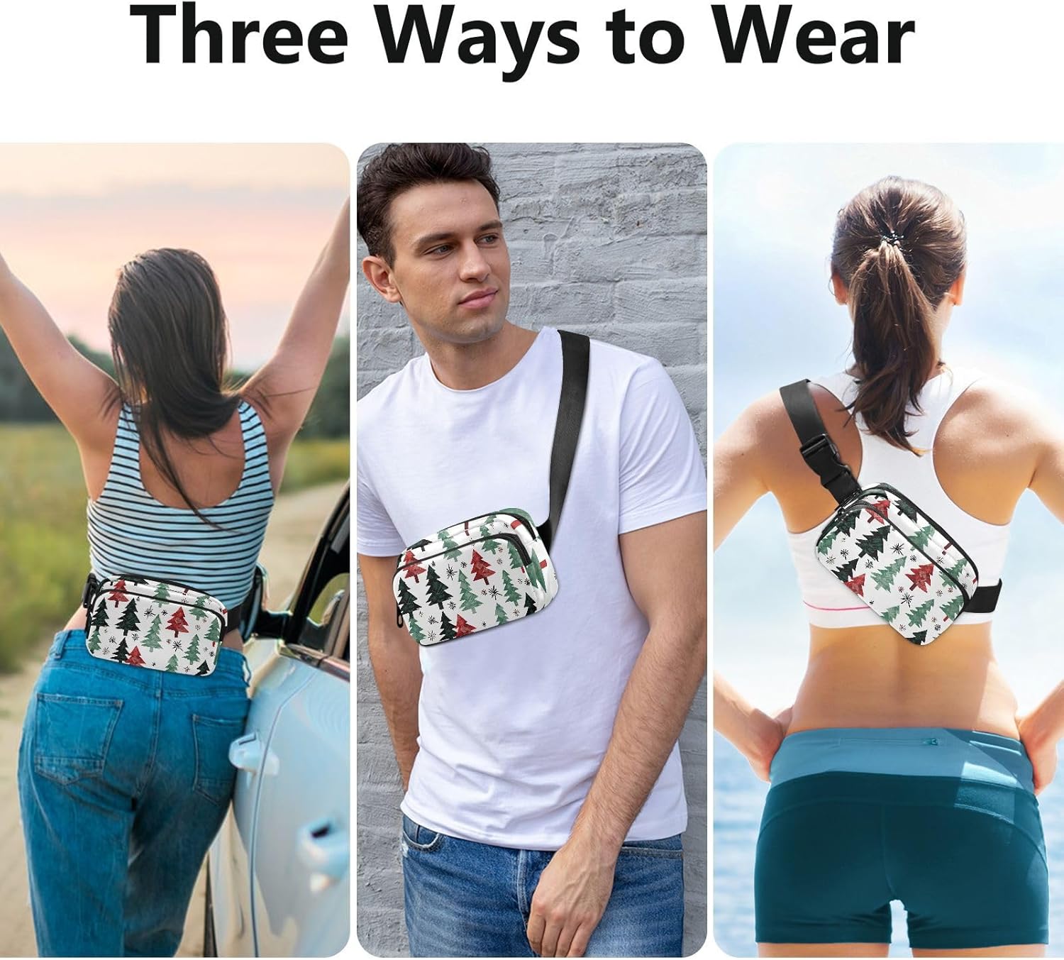 Christmas Tree Fanny Packs for Women