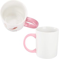Pink Handle Ceramic Mug