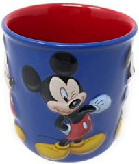 Mickey Mouse 3D Sculpted Blue And Red Ceramic Coffee Tea Mug