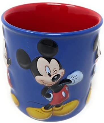 Mickey Mouse 3D Sculpted Blue And Red Ceramic Coffee Tea Mug