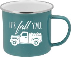 Fall Truck Enamel Camping Coffee Mug