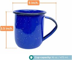 Pink Glitter Campfire Coffee MugOcean Blue Enamel Coffee Mug