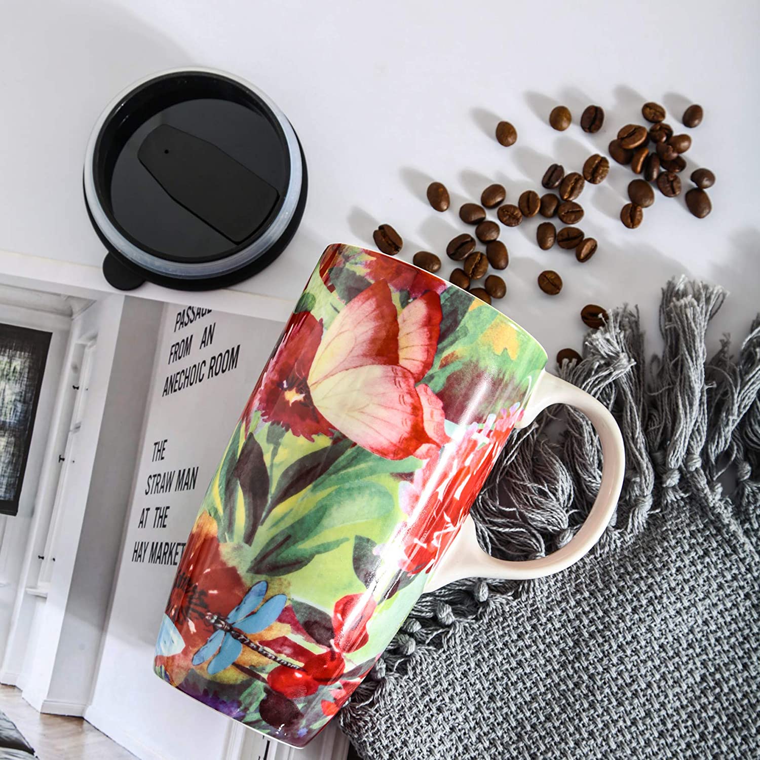 Butterfly and Dragonfly Coffee Ceramic Mug