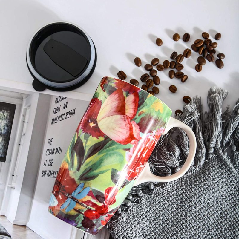 Butterfly and Dragonfly Coffee Ceramic Mug