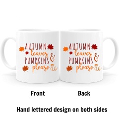 Autumn Leaves and Pumpkin Coffee Mug