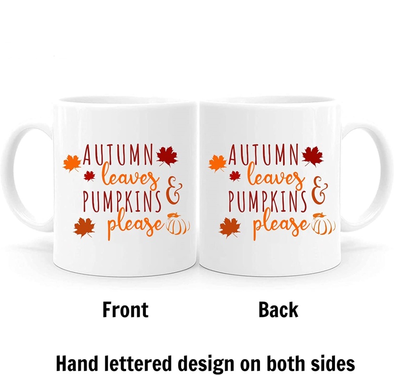 Autumn Leaves and Pumpkin Coffee Mug