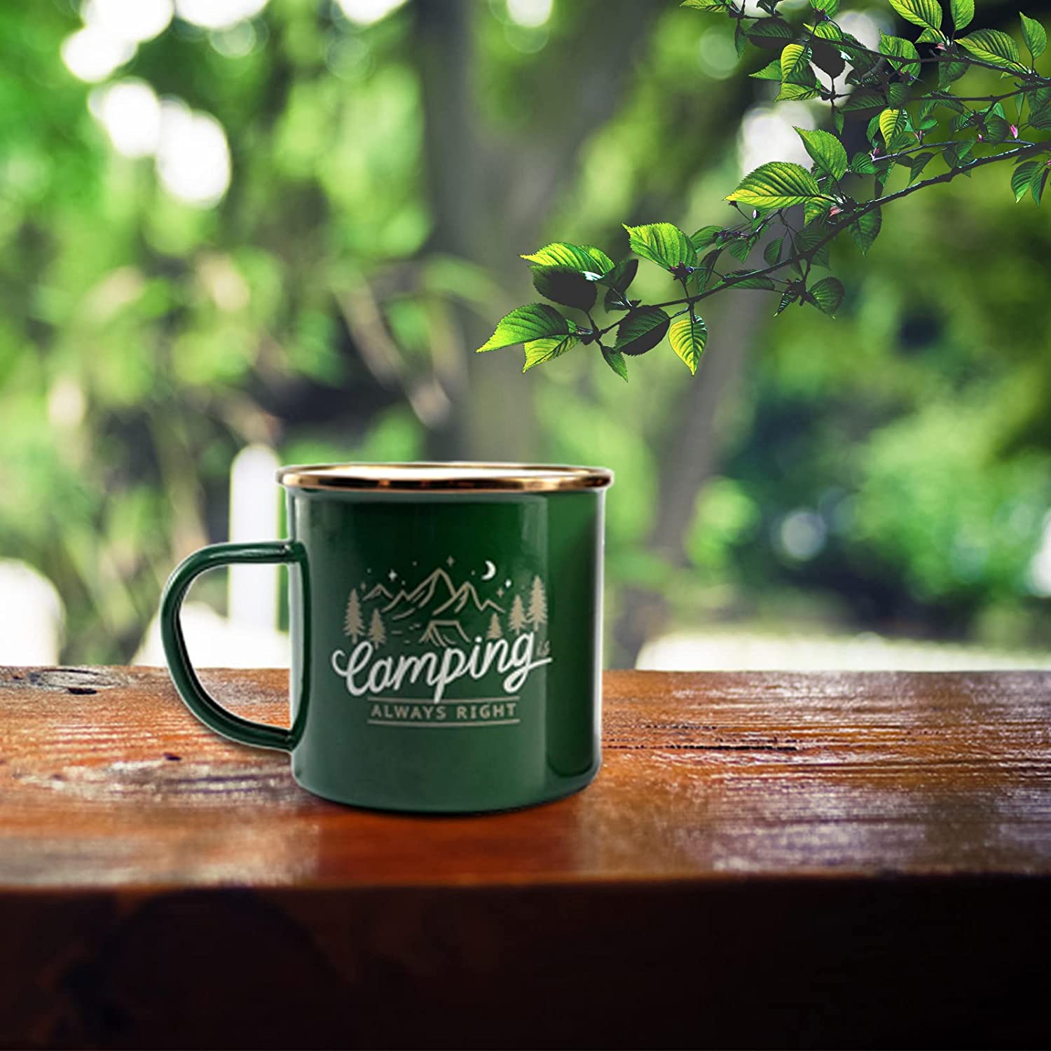 Travel Camping Holiday Enamel Tea Cup