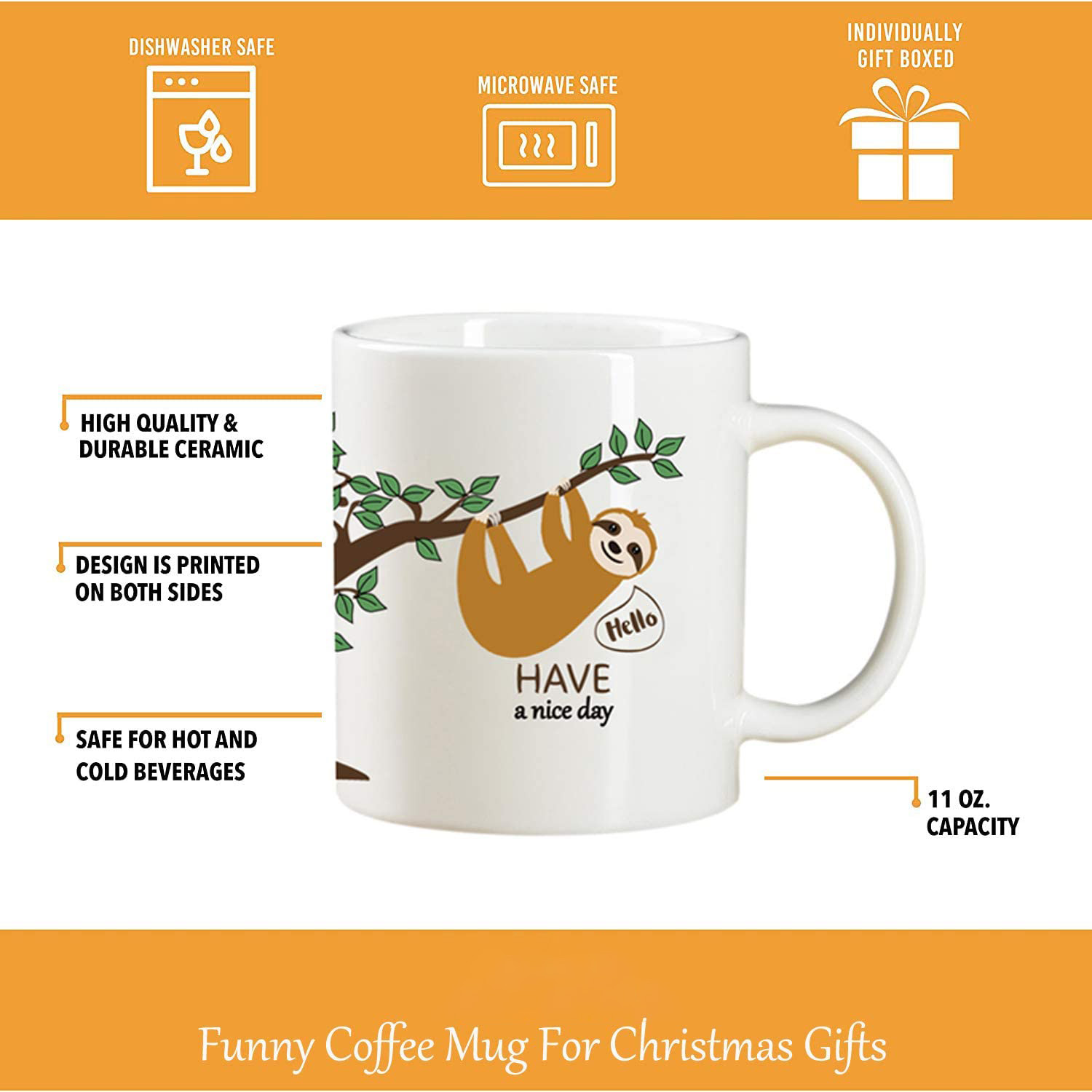 Funny Novelty sloth coffee mug