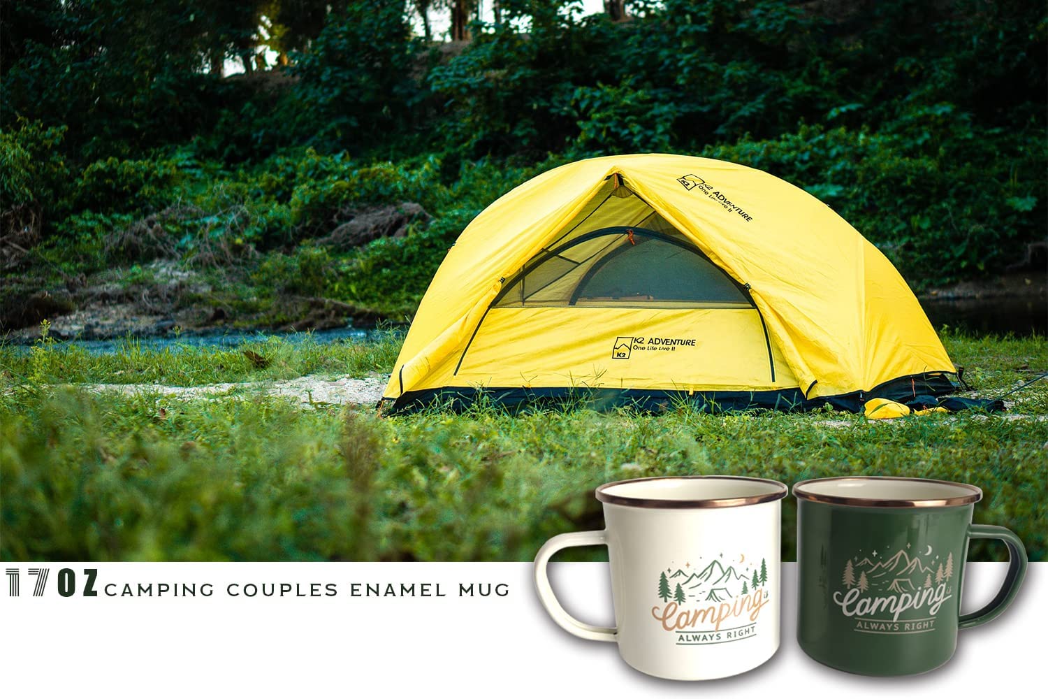 Travel Camping Holiday Enamel Tea Cup