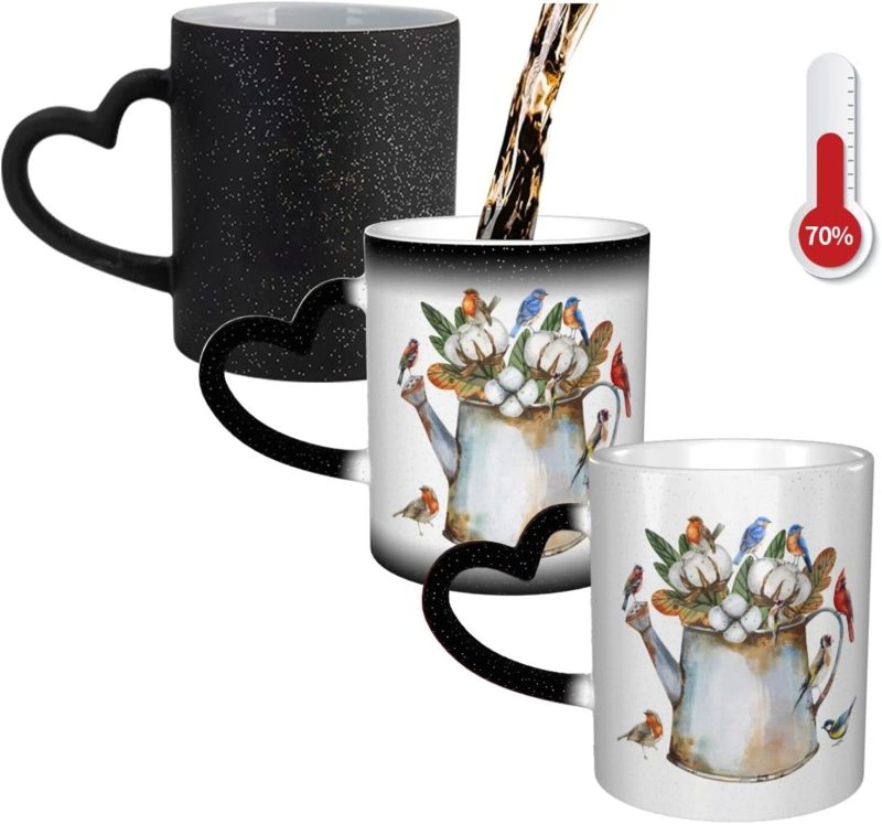 Heat Changing Sensitive Mug Birds