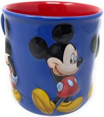 Mickey Mouse 3D Sculpted Blue And Red Ceramic Coffee Tea Mug