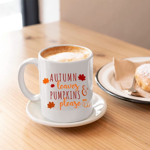 Autumn Leaves and Pumpkin Coffee Mug