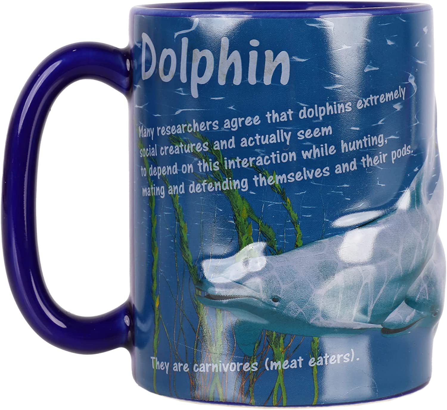 Dolphin 3D Large Mug 22oz - Dark Blue