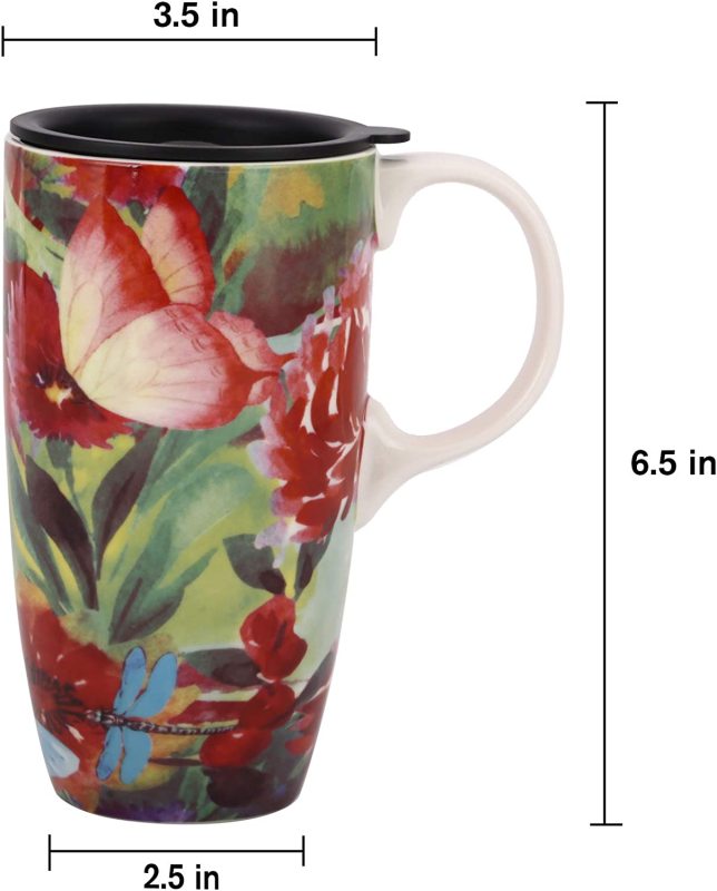 Butterfly and Dragonfly Coffee Ceramic Mug