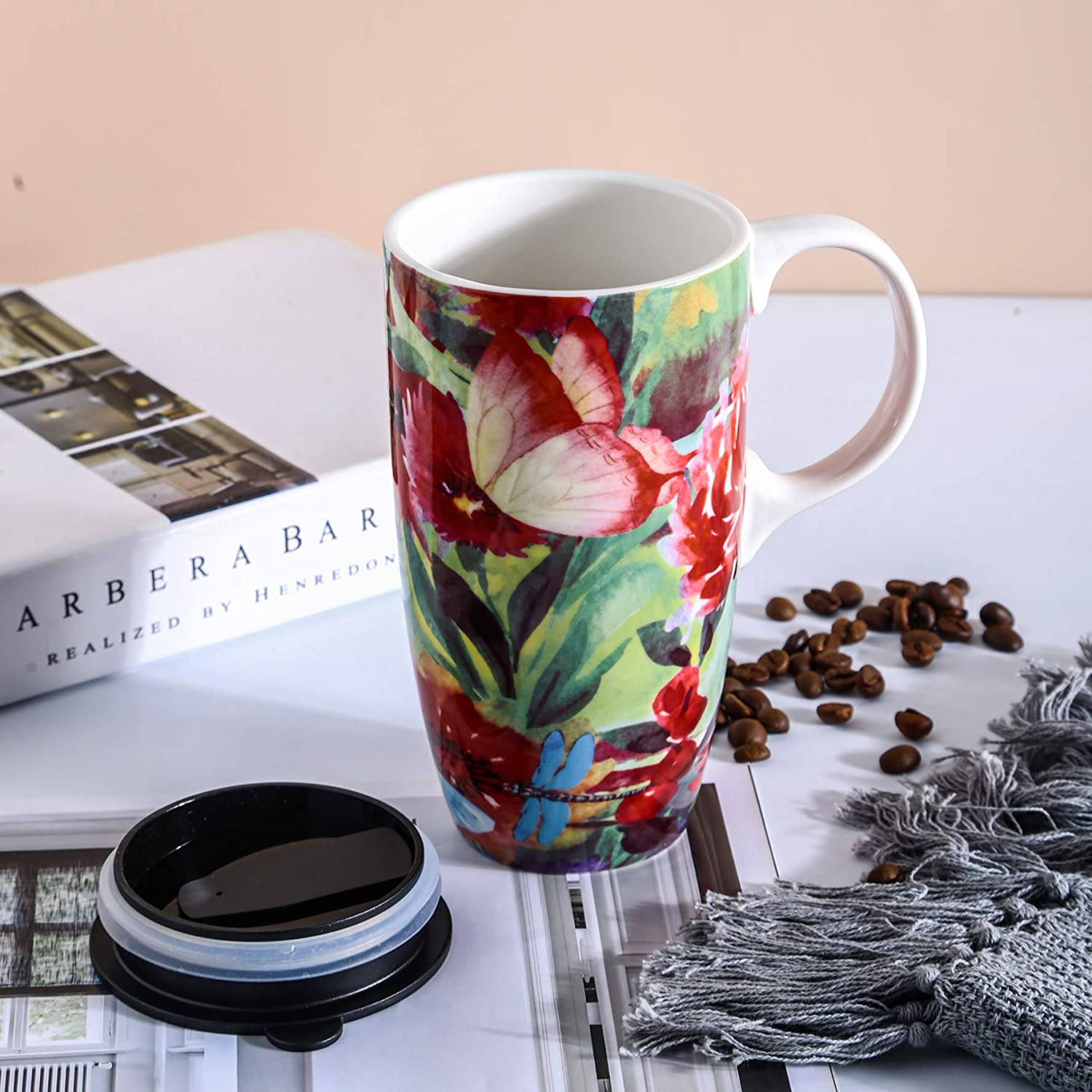 Butterfly and Dragonfly Coffee Ceramic Mug