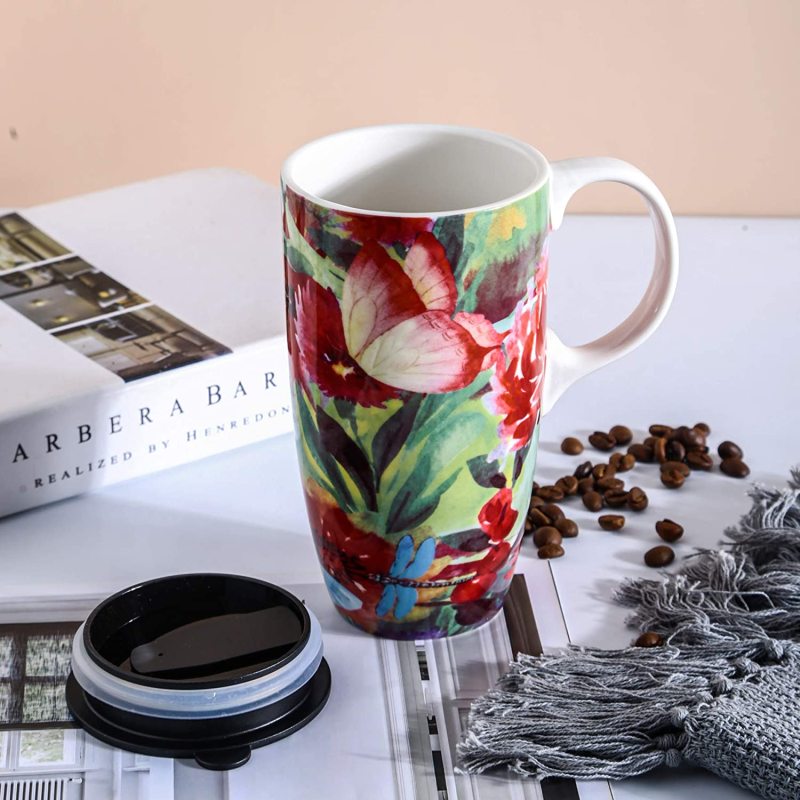 Butterfly and Dragonfly Coffee Ceramic Mug