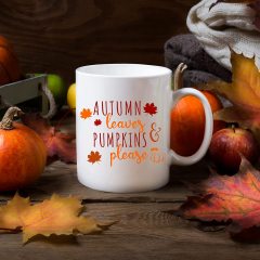 Autumn Leaves and Pumpkin Coffee Mug